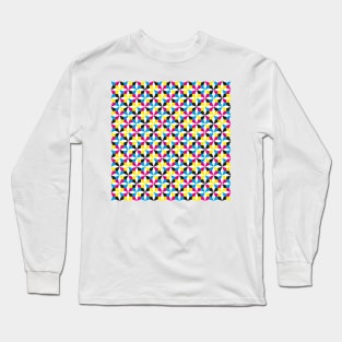 Geometric Diamond Pattern (CMYK) Long Sleeve T-Shirt